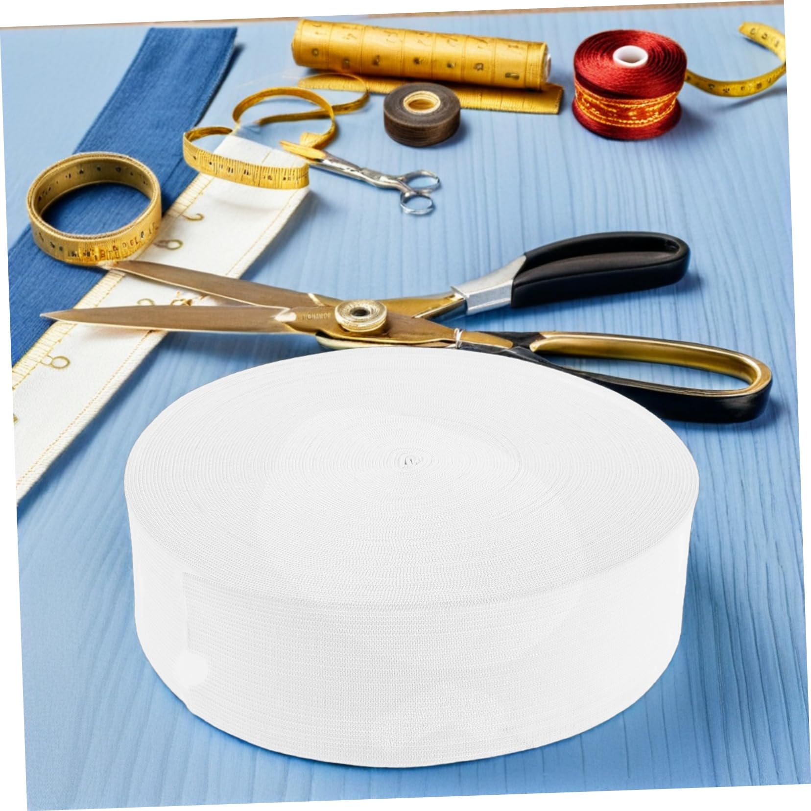 Housoutil Coser Bandas Elásticas Banda Elástica de Punto de Alta Elasticidad de Rollo Grueso de Cinturillas Puños y Ropa de Bricolaje