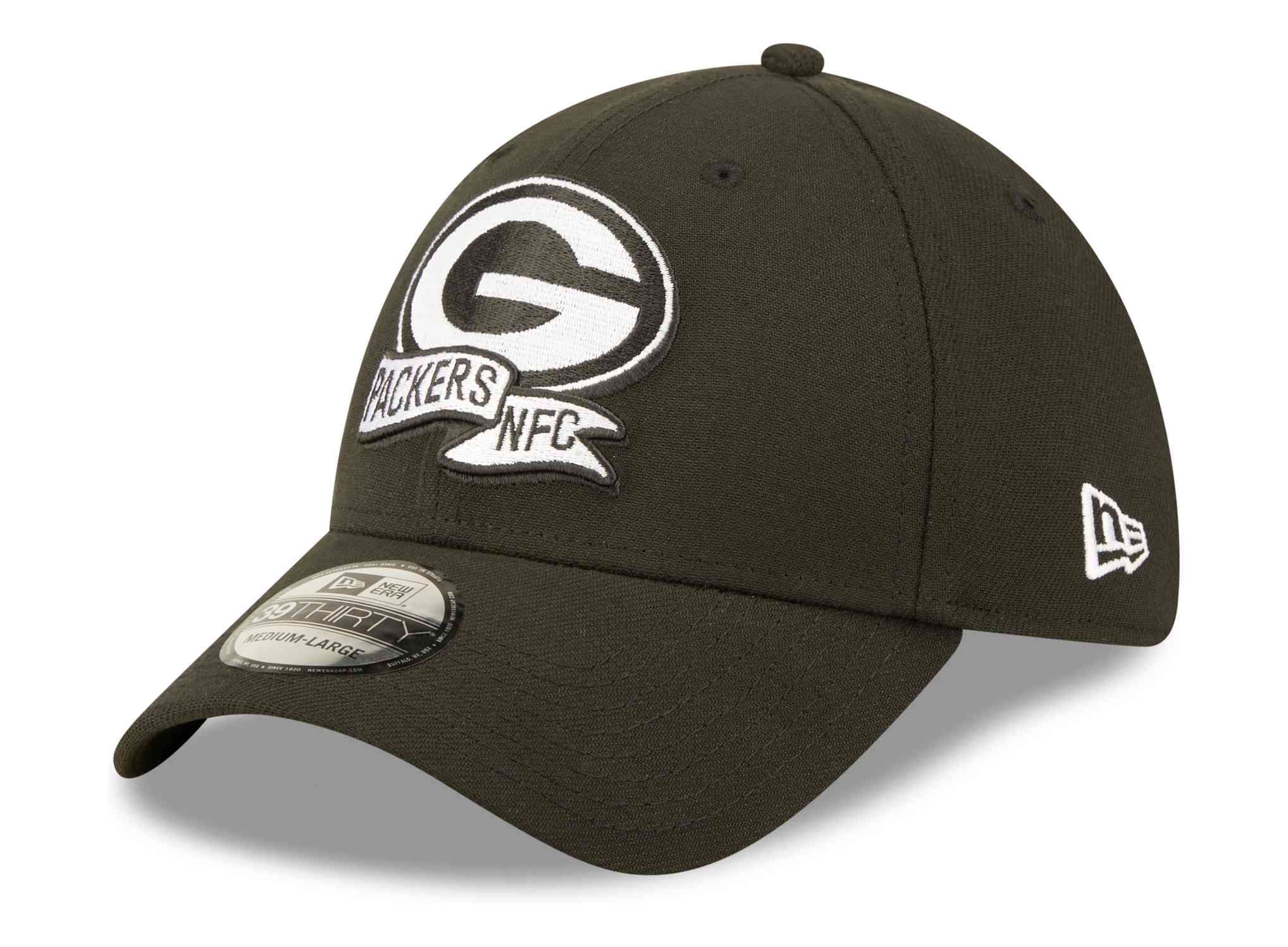 New Era Unisex Black 39Thirty Cap - Sideline 2022 Green Bay Packers - S/M