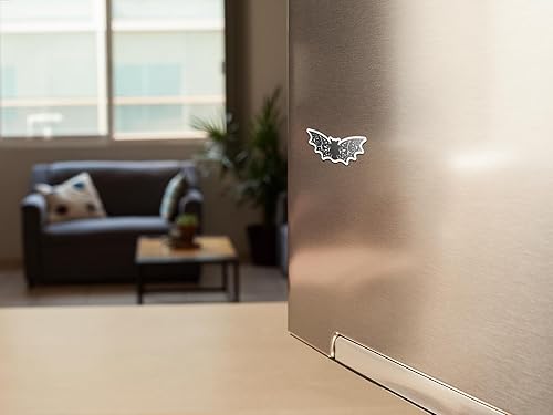Miniatura 2 de Imán para refrigerador de murciélagos | Accesorio de decoración de cocina de 4 pulgadas con estampado UV con diseño impresionante | Astrología del