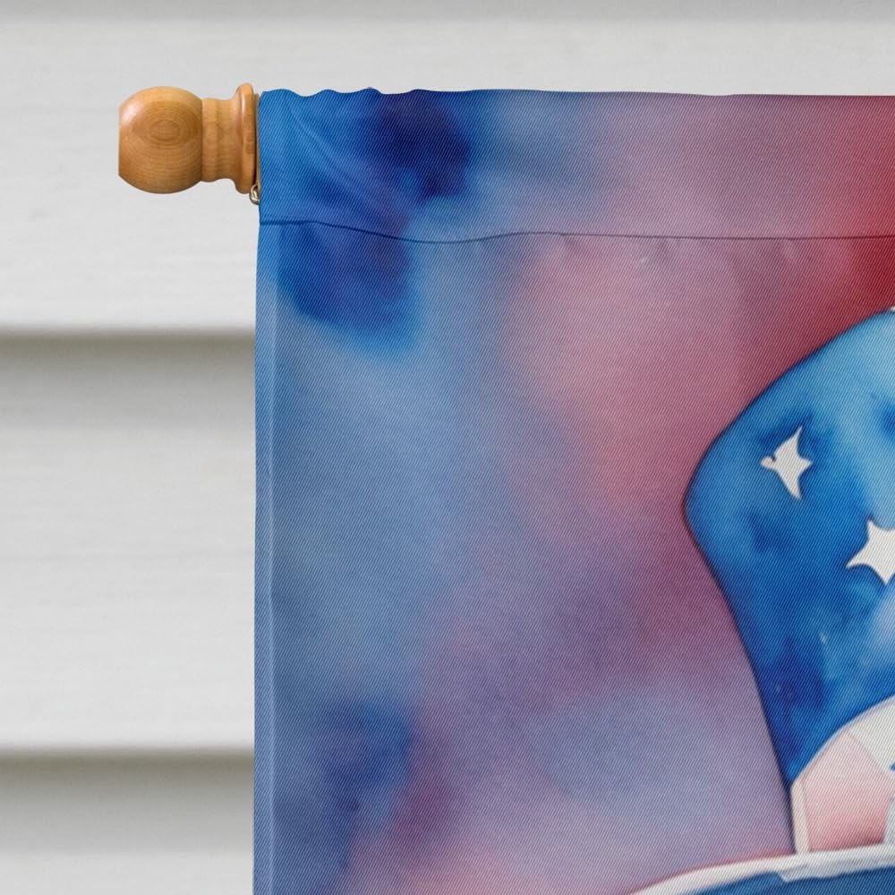 Caroline's Treasures DAC5669CHF White Boxer Patriotic American House Flag Large Porch Sleeve Pole Decorative Outside Yard Banner Artwork Wall Hanging, Polyester, House Size, Multicolor