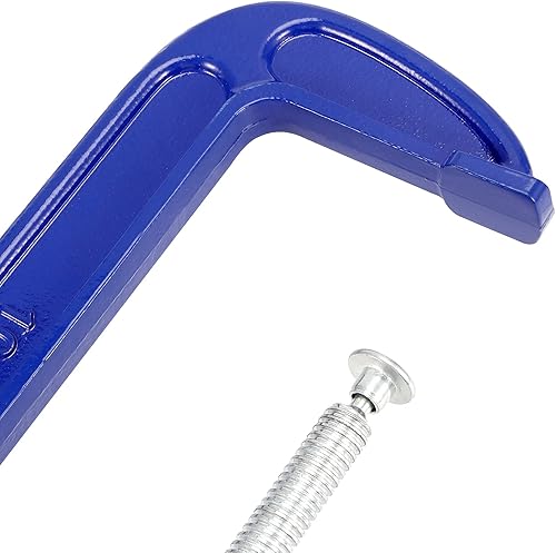 Miniatura 5 de Paquete de 2 abrazaderas en C, abrazaderas C de hierro maleable, mango de barra en T resistente con abrazadera en C para carpintería, metalurgia,