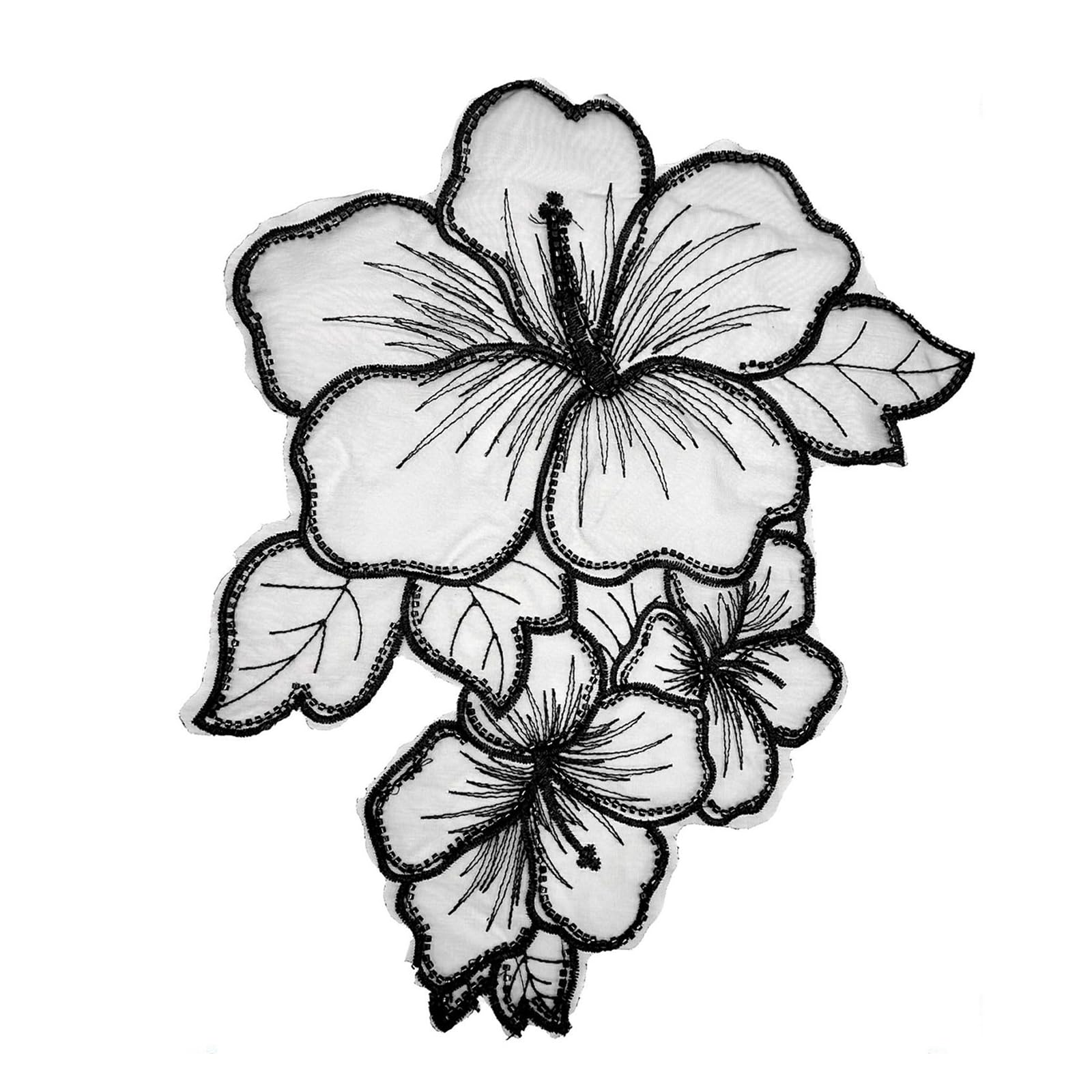 Kleiderapplikationen, Gestickte Blumen-Stoffflicken, übergroße Stoffapplikationen Aufnähen