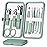 HANTEKAS Manicure Set 10 in 1 Stainless Steel, Nail Clippers Scissors Pedicure Tools Kit - Portable Travel Grooming Kit for Men and Women with Leather Case (Jade Green)