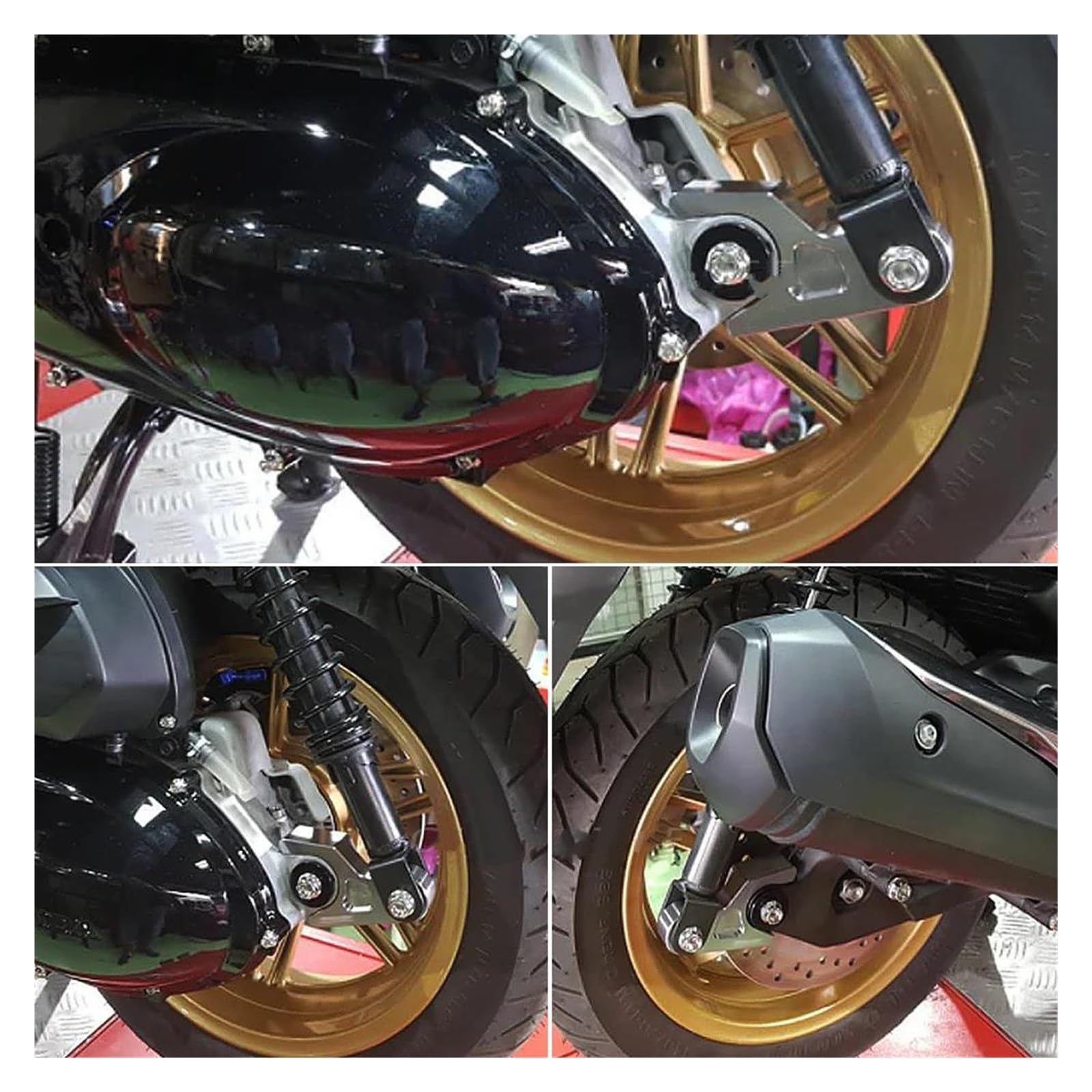 Kit De Caída Inferior Suspensión para HO&ND&A ADV350 ADV 350 2022 Accesorios de Motocicleta Kit de Ajuste de Amortiguador de suspensión Trasera Kit de Descenso de Enlace(Titanium)