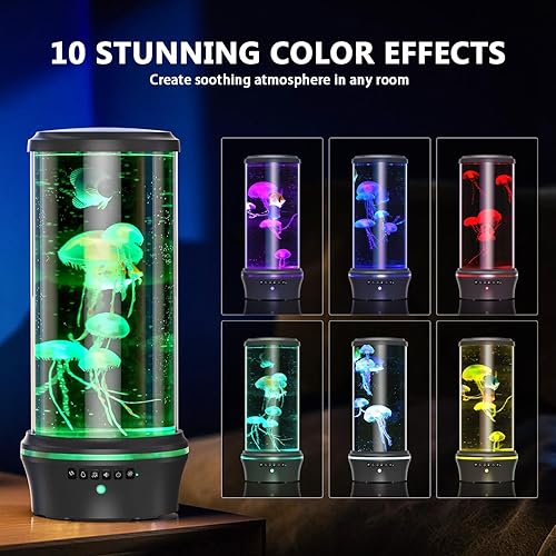 Miniatura 4 de Lámpara de medusa de regalo, acuario de luz nocturna de ruido blanco, lámpara eléctrica de lava de medusas para decoración del hogar, regalo para