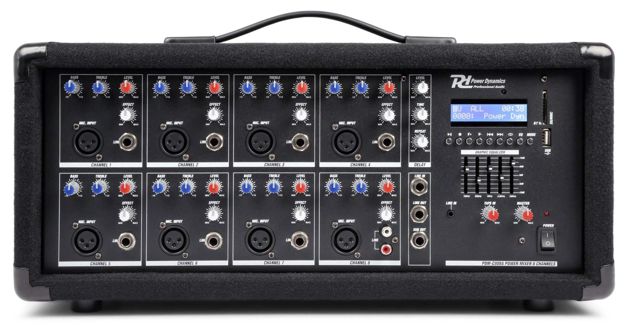MAX Pack Sono Complet Music/Power Dynamics/Vonyx - 2 Enceintes 8″ 800W + Mixeur 8 Canaux + Pieds & Câbles - Système Audio Professionnel DJ, Bar, Groupe, Événement
