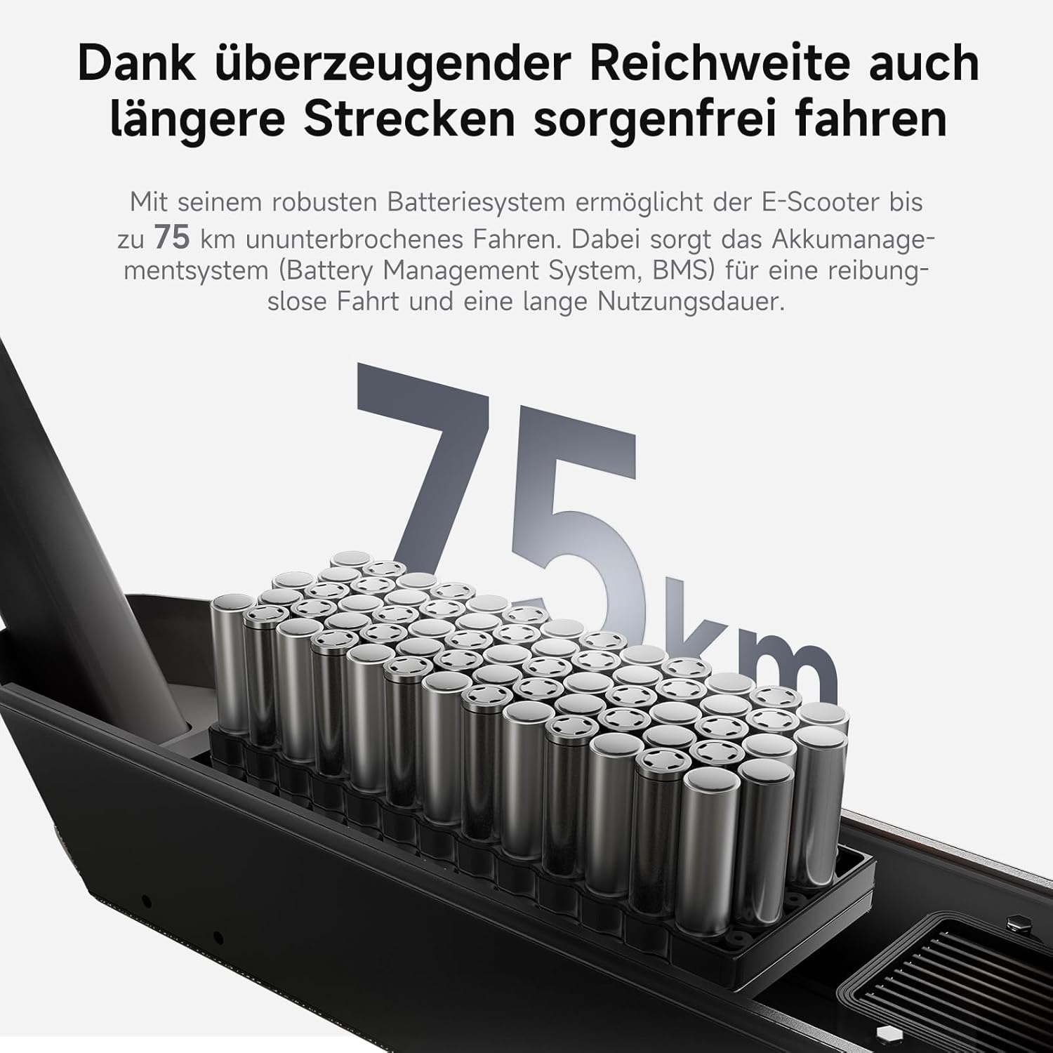 NAVEE GT3 Max battery and 75km range