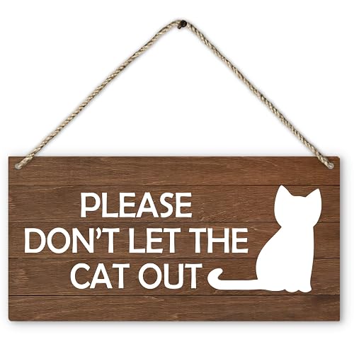 PHAMTE Cat Door Sign, Please Don't Let The Cat Out