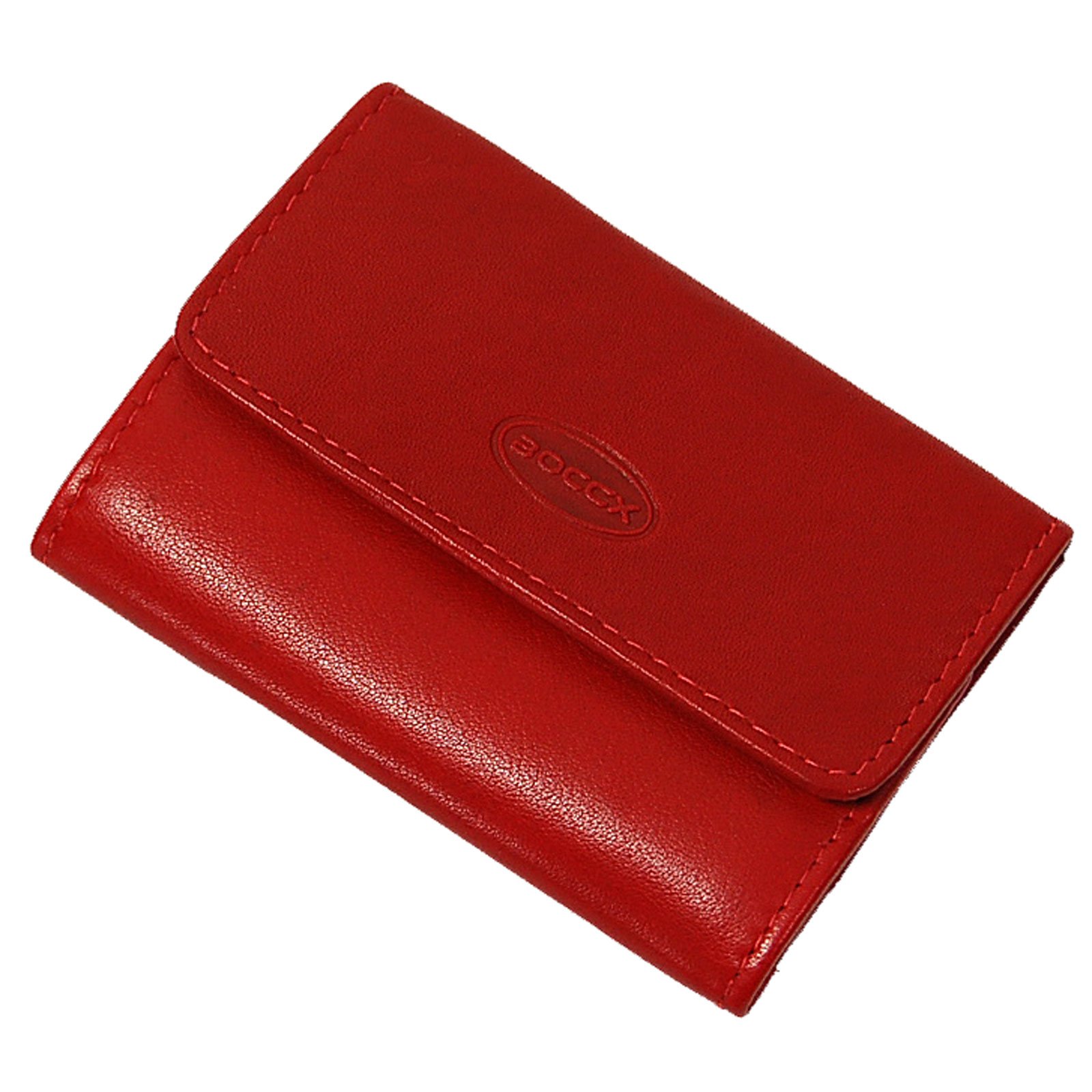 Kleines Portemonnaie Damen - Mini Geldbörse Herren Echt Leder (9x7x2cm) - Geldbeutel klein mit Münzfach (Rot)