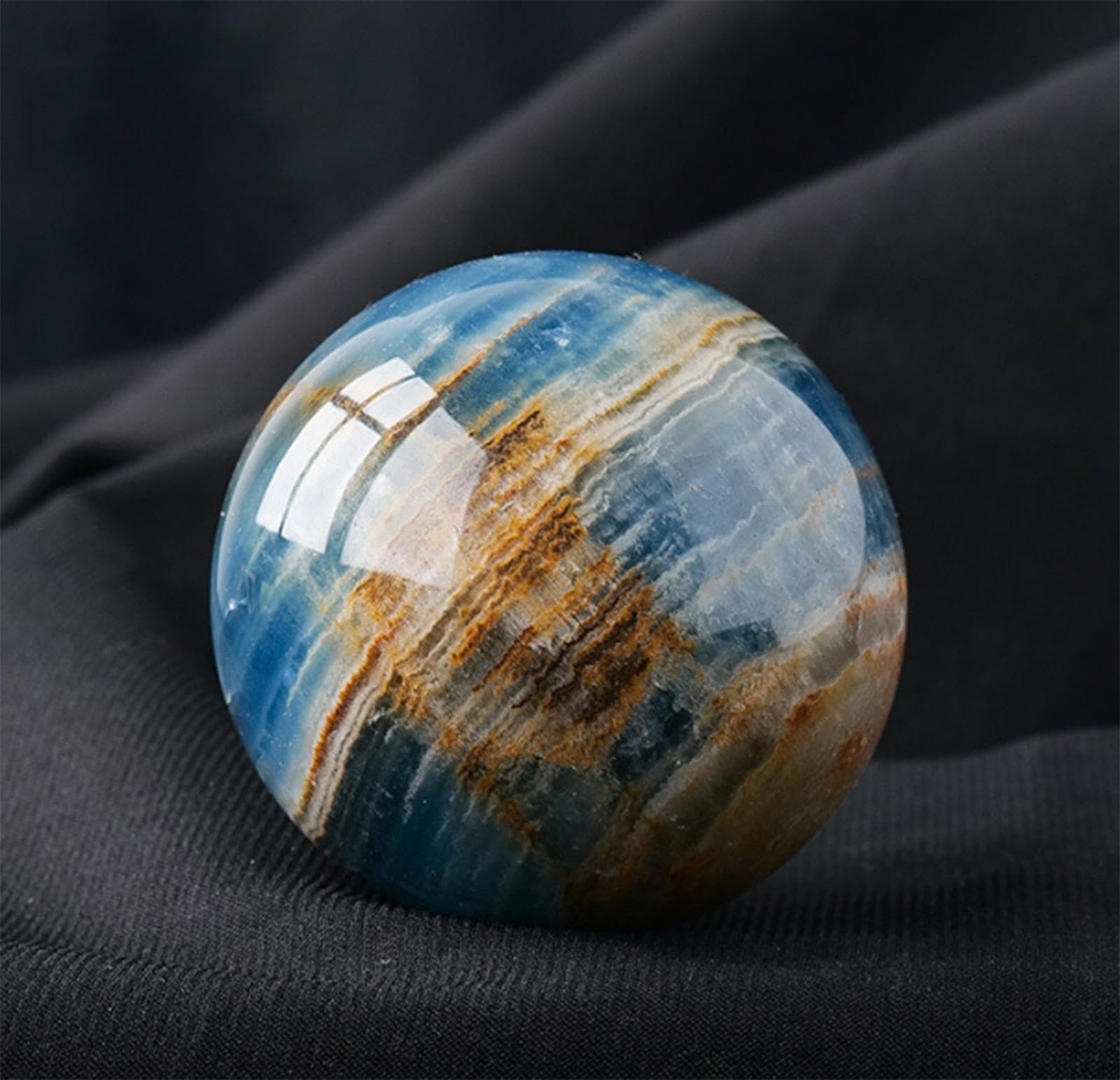 RVBLRDSE Blue Lapis Lazuli Gemstone Sphere Crystal Ball Home Garden Feng Shui Ornament Divination Crystals for Healing/Divination/Chakra Balance,60mm Gemstone Stone