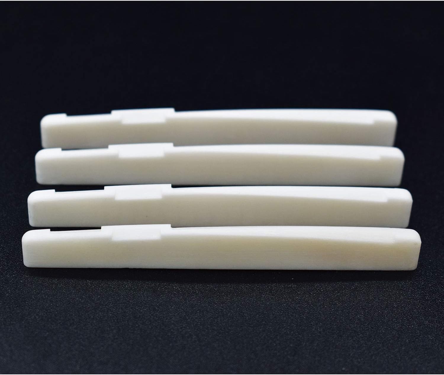 Acoustic Guitar Bridge Saddles, Fit for 74mm & 72mm Bridge Slot, Pure Complete Bone, Ivory Color, 4 Pack