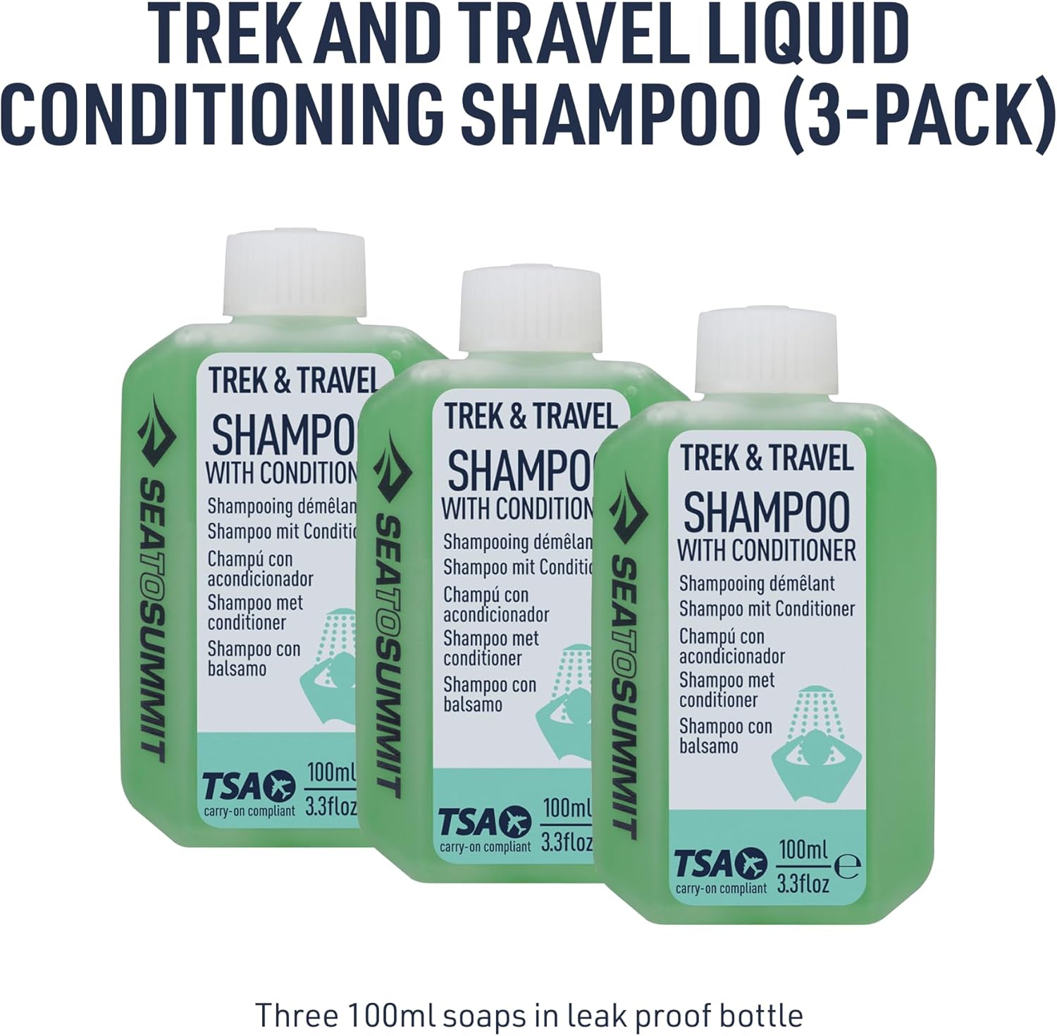 Sea to Summit Trek and Travel Liquid Conditioning Shampoo, 3-Pack (3 x 100ml Bottles)