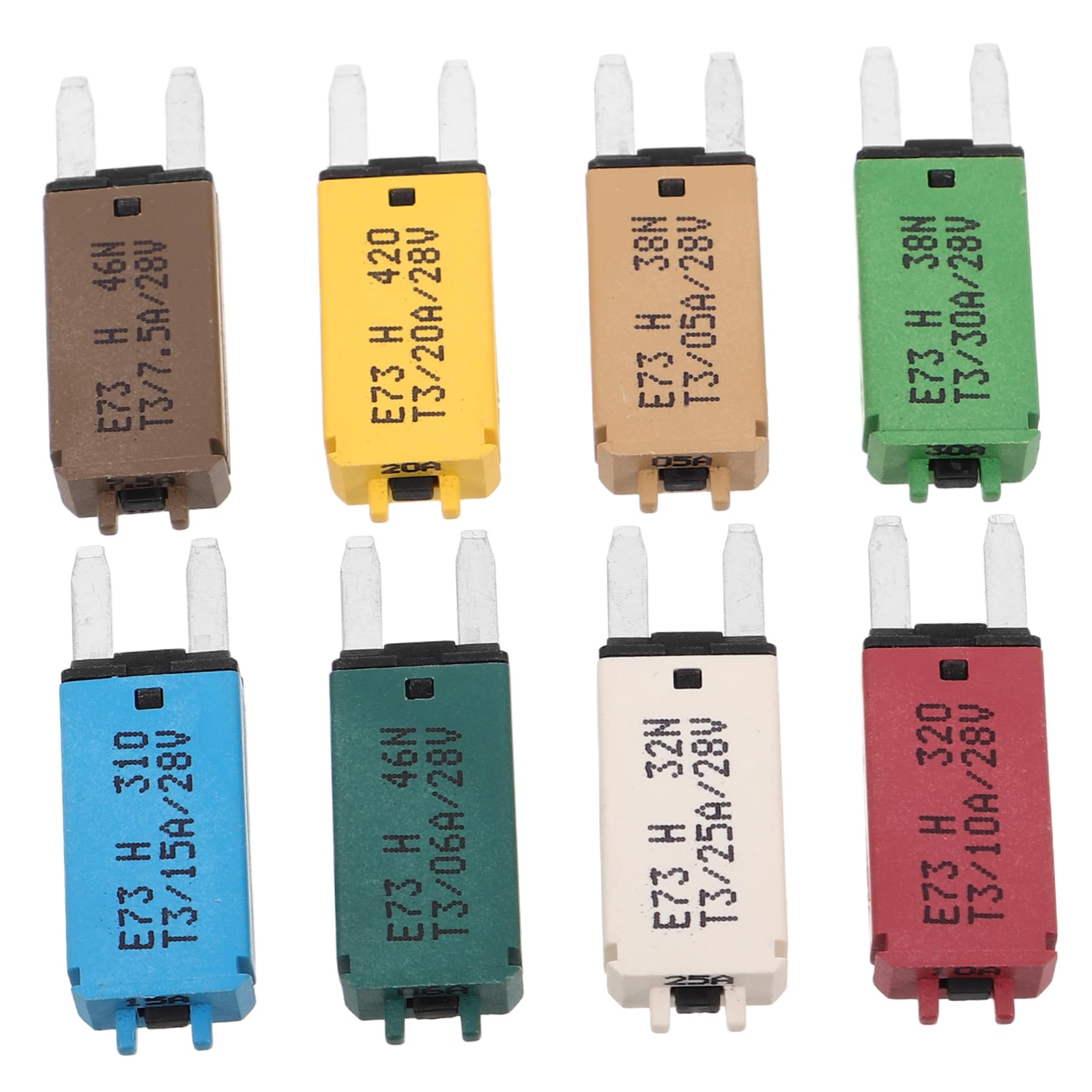 8pezzi Fusibili Auto Basso Profilo Kit per Camper e Navi Assortimento Misto da Mini e Standard per Auto e Camion