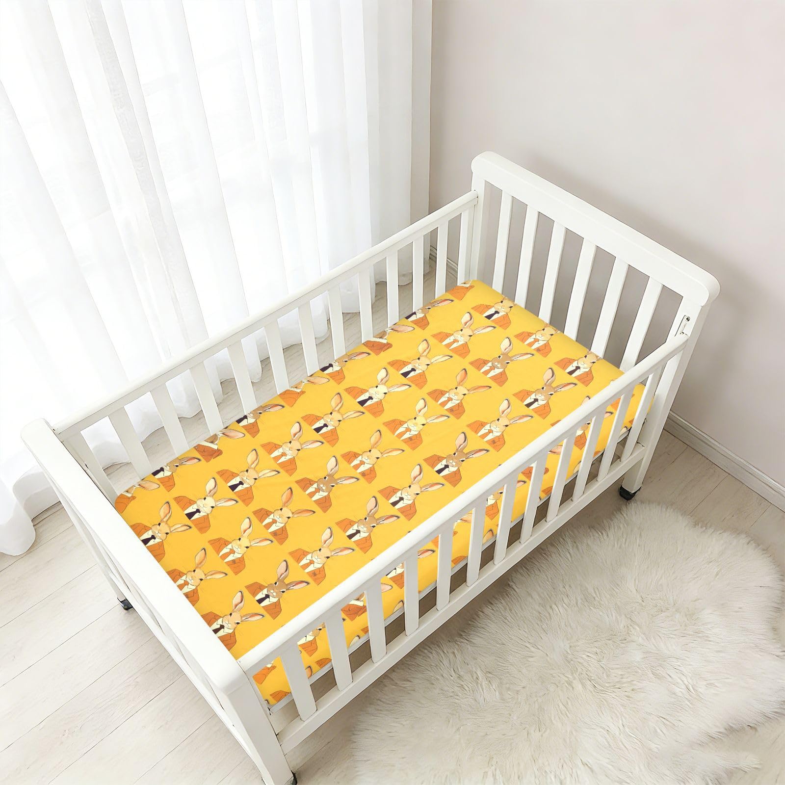 Juego de sábanas para cuna de bebé para niños y niñas, sábana de algodón suave y cómoda, funda de ropa de cama para niños y niñas, decoración de guardería