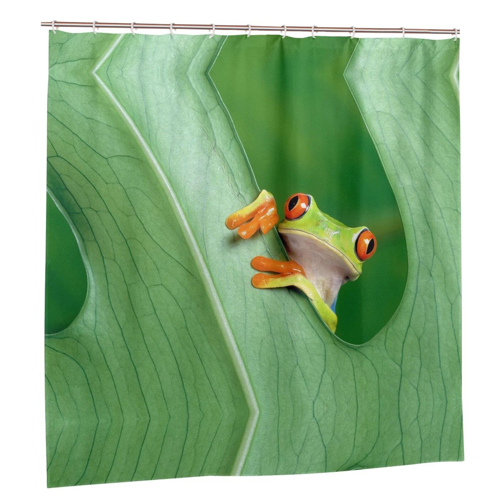 Rideau de douche grenouille imperméable 183x183cm pour salle de bain enfant et moderne