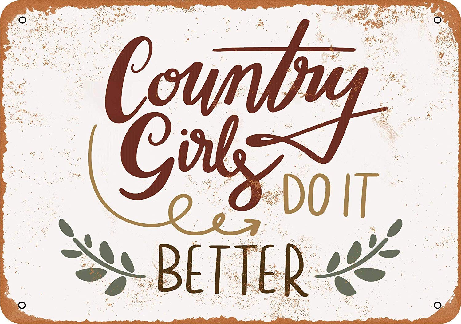 Country Girls Do It Better Vintage Look Novelty Metal Sign for Home 8 x 12 Tin Sign Man Women Cave Decor