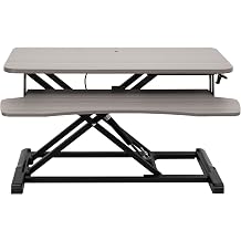 VIVO 32" Desk Converter K Series Adjustable Height Sit Up Riser Dual Monitor Laptop Workstation with Wide Keyboard Tray Grey Top Black Frame DESK-V000KG |           K