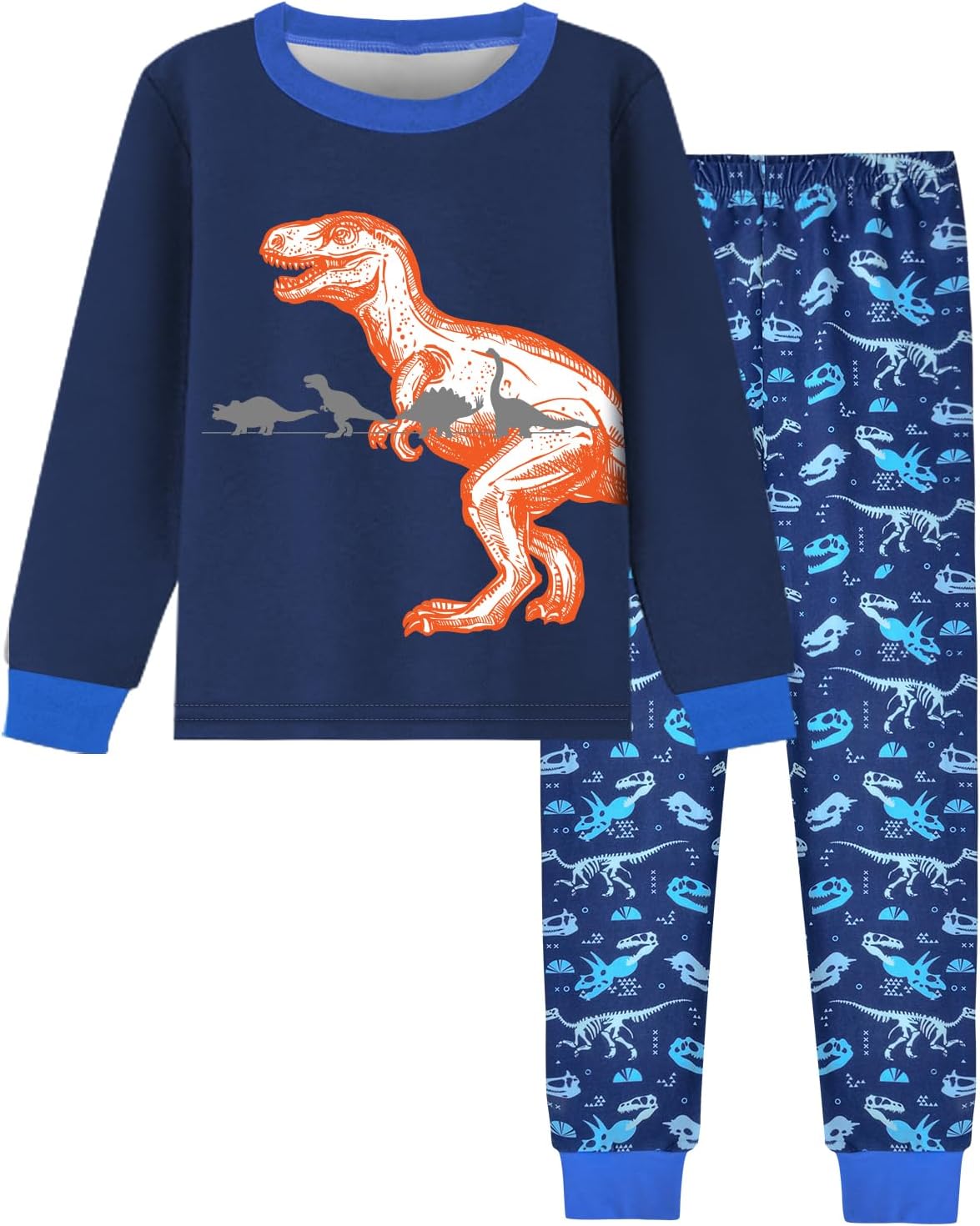 Fiodrimy Boys Pajamas 2 Pieces Pajama Set for Boy Long PJs Sleepwear Soft & Cute for Kids Jmmies Clothes 3-8 Years