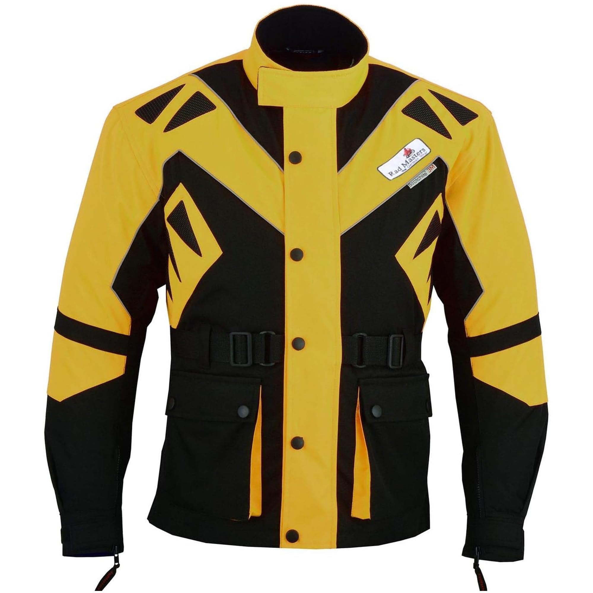 German Wear Motorradkombi Herren 2-teiler mit Protektoren Motorradanzug Textilien Motorradjacke & Motorradhose motorrad kleidung Gelb - 56