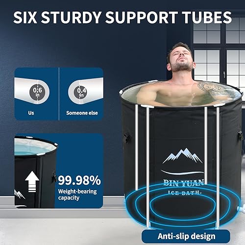 Miniatura 4 de Bañera de hielo portátil para adultos, inflable, plegable y fría, para baño de hielo al aire libre, bañera de hidromasaje, bañera de hidromasaje,