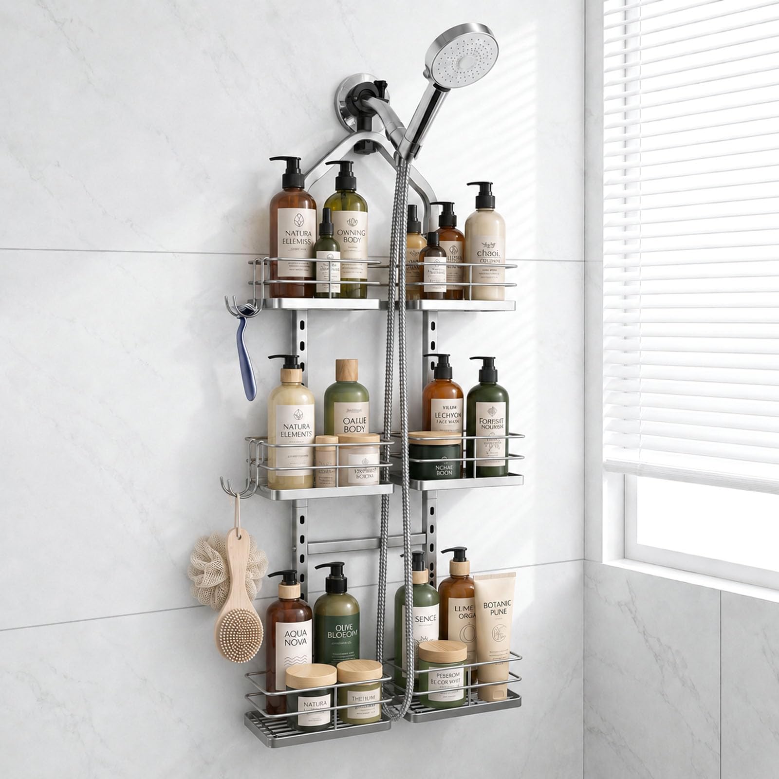 Photo 1 of ANCHImsr 3-Tier Hanging Shower Caddy - Silver