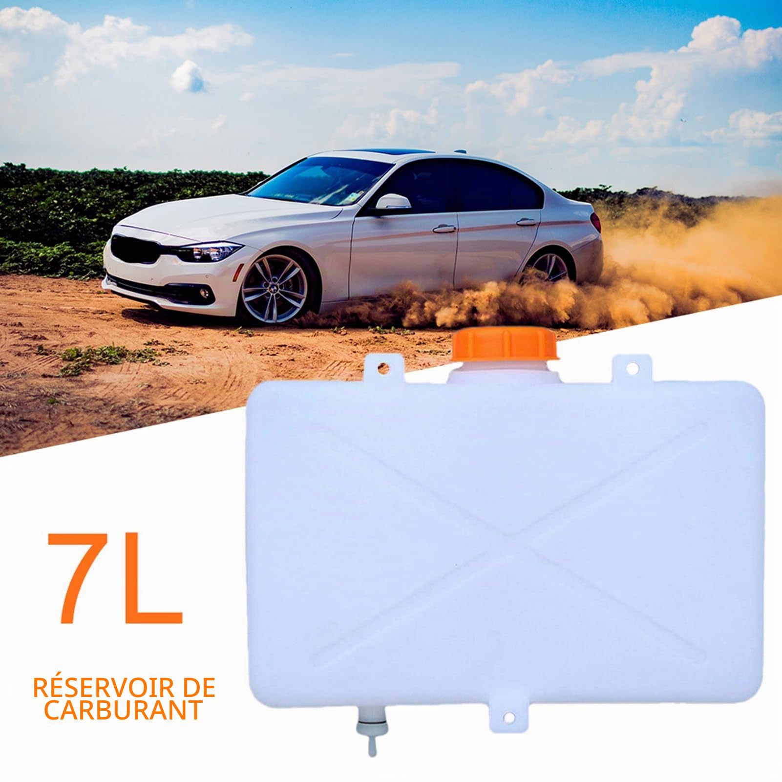 Réservoir de carburant en plastique de 7 l pour , , essence, réservoir d'eau pour bateau, voiture, camion, chauffage auxiliaire - Accessoires de chauffage essentiels inclus dans la