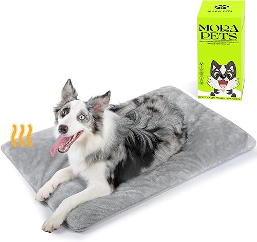 Mora Pets Almohadilla impermeable para jaula para perros, cama ultra suave para mascotas, con funda extraíble lavable, parte inferior