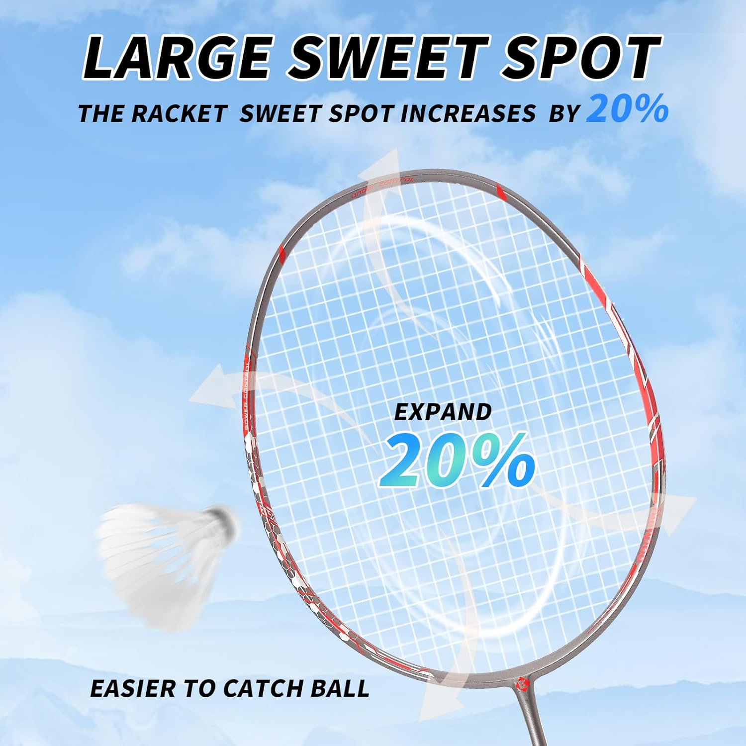 Badminton Racket Carbon Fiber, Badminton Racquet Set with Cover, Badminton Professional Racket Durable for Beginners Outdoor Games Gym ET50 white image 4 of 7 B0CWGJMB6N