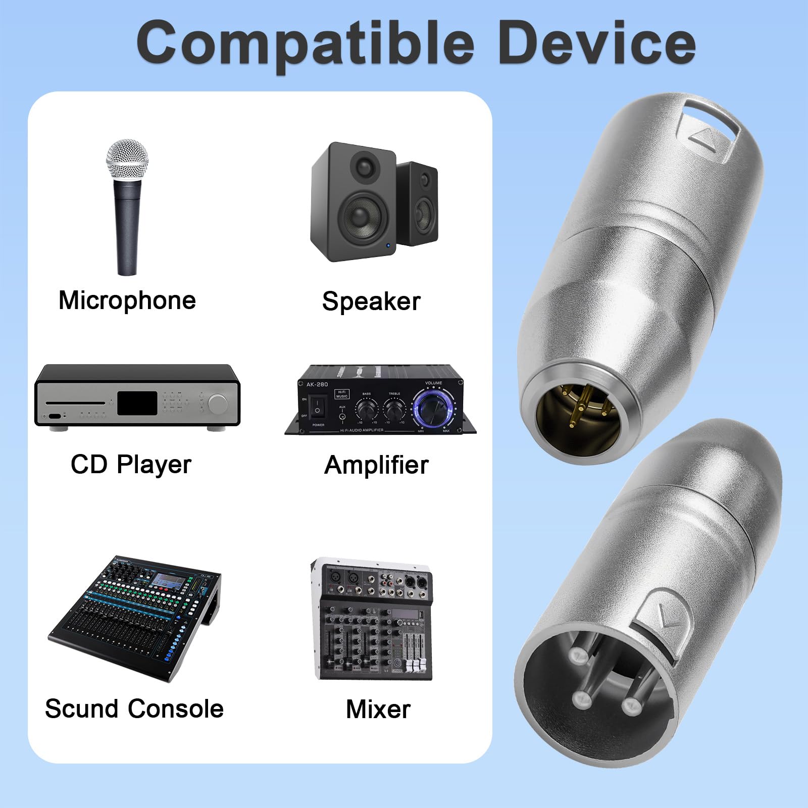 Amazon.co.jp: 4ピンミニXLRコネクタ、TA4F 4ピンオス→XLR 3ピンオス