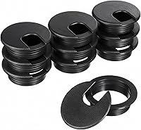 Vista 11 de SATINIOR Paquete de 10 fundas de plástico con ojales de escritorio para organizar cables y cables, tapas organizadoras de cables de escritorio