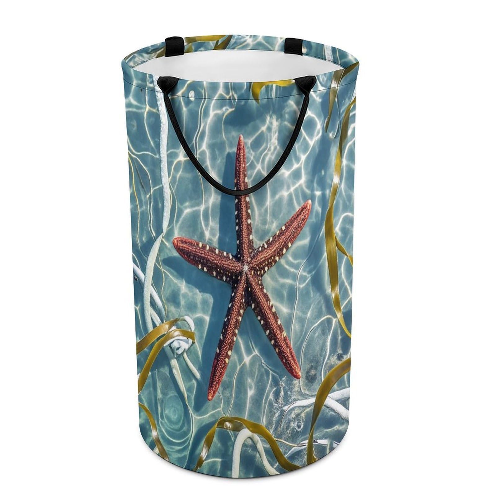 Starfish Laundry Hamper Large Collapsible Laundry Basket with Handles Waterproof Clothes Hamper Portable Dirty Clothes Basket for Bedroom Laundry Room Closet Bathroom
