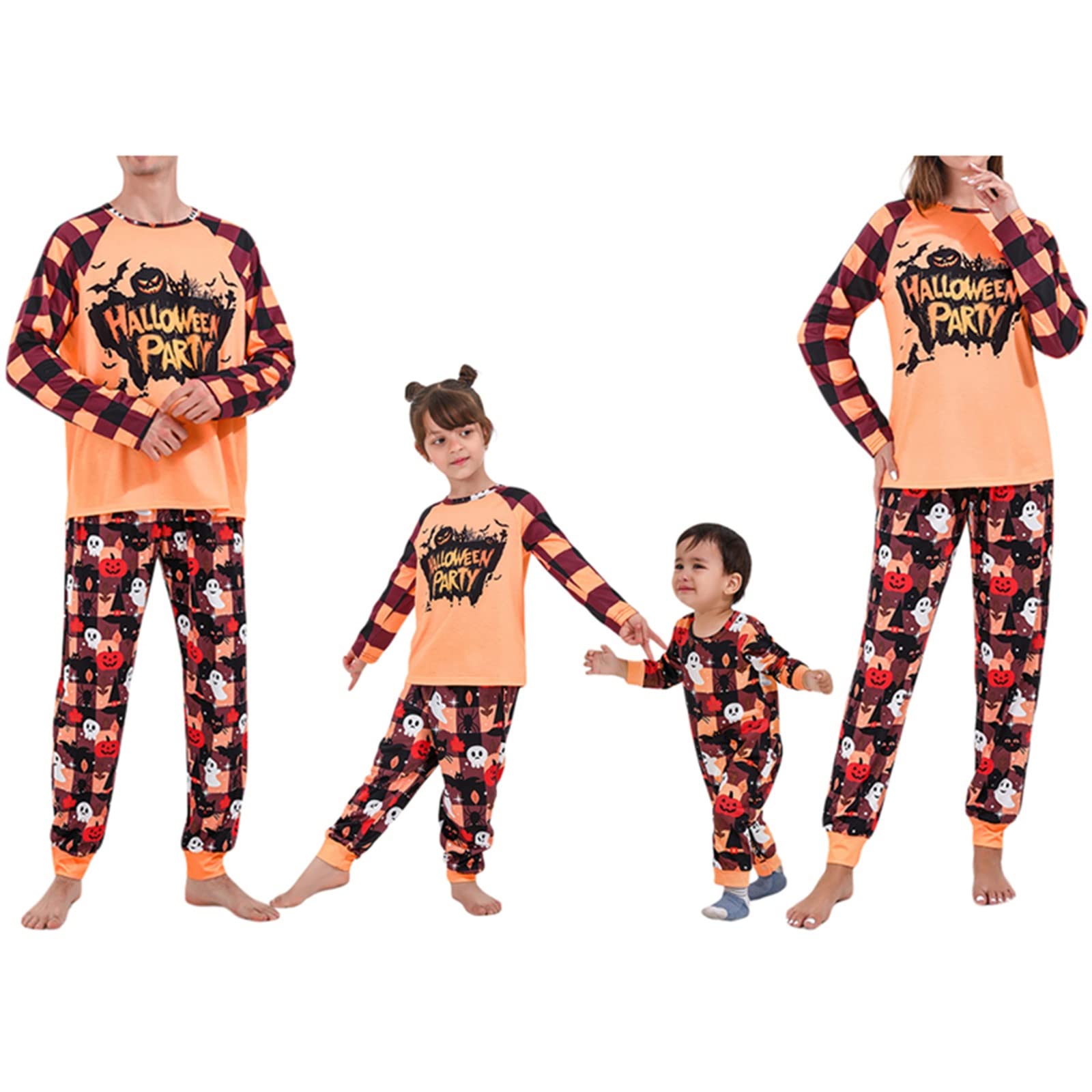 Pyjama Halloween Femme En Soie - Imprimé Citrouille, Manches Courtes, Haut Boutonné Et Pantalon - 95% Polyester 5% Élasthanne