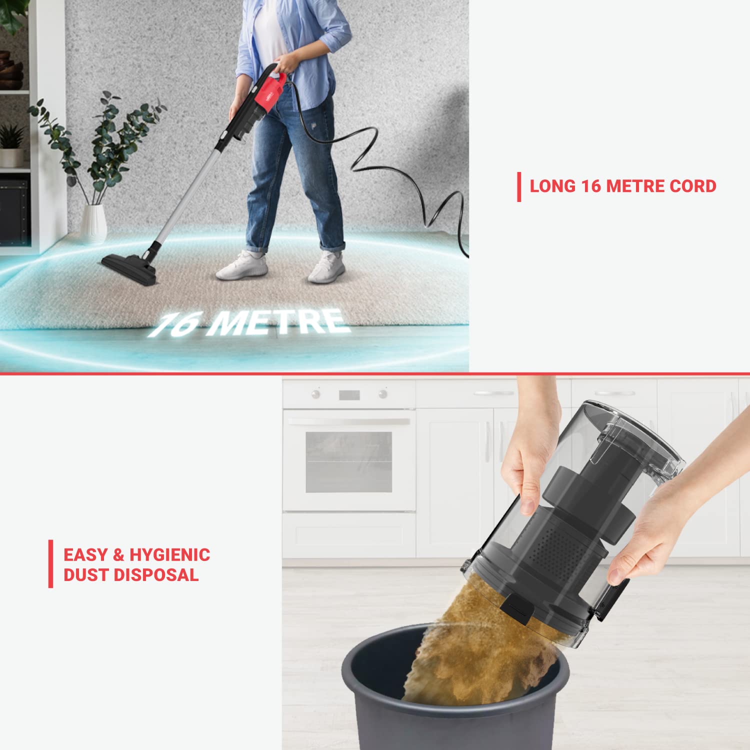 Eureka Forbes Stick Vac NXT cleaning dirt from a carpet