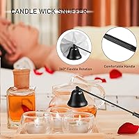 Vista 2 de 3 in 1 Candle Accessory Set, Candle Wick Trimmer Cutter, Candle Snuffer & Candle Wick Dipper for Candle Aromatherapy Lover Gift, Stainless Steel