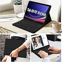 Vista 7 de GOKOCO para Samsung Galaxy Tab S10 Lite/S10 FE/S9 FE 10.9"/Tab S9 11" Funda para Teclado, Funda Magnética Desmontable Inalámbrica Bluetooth con Negro
