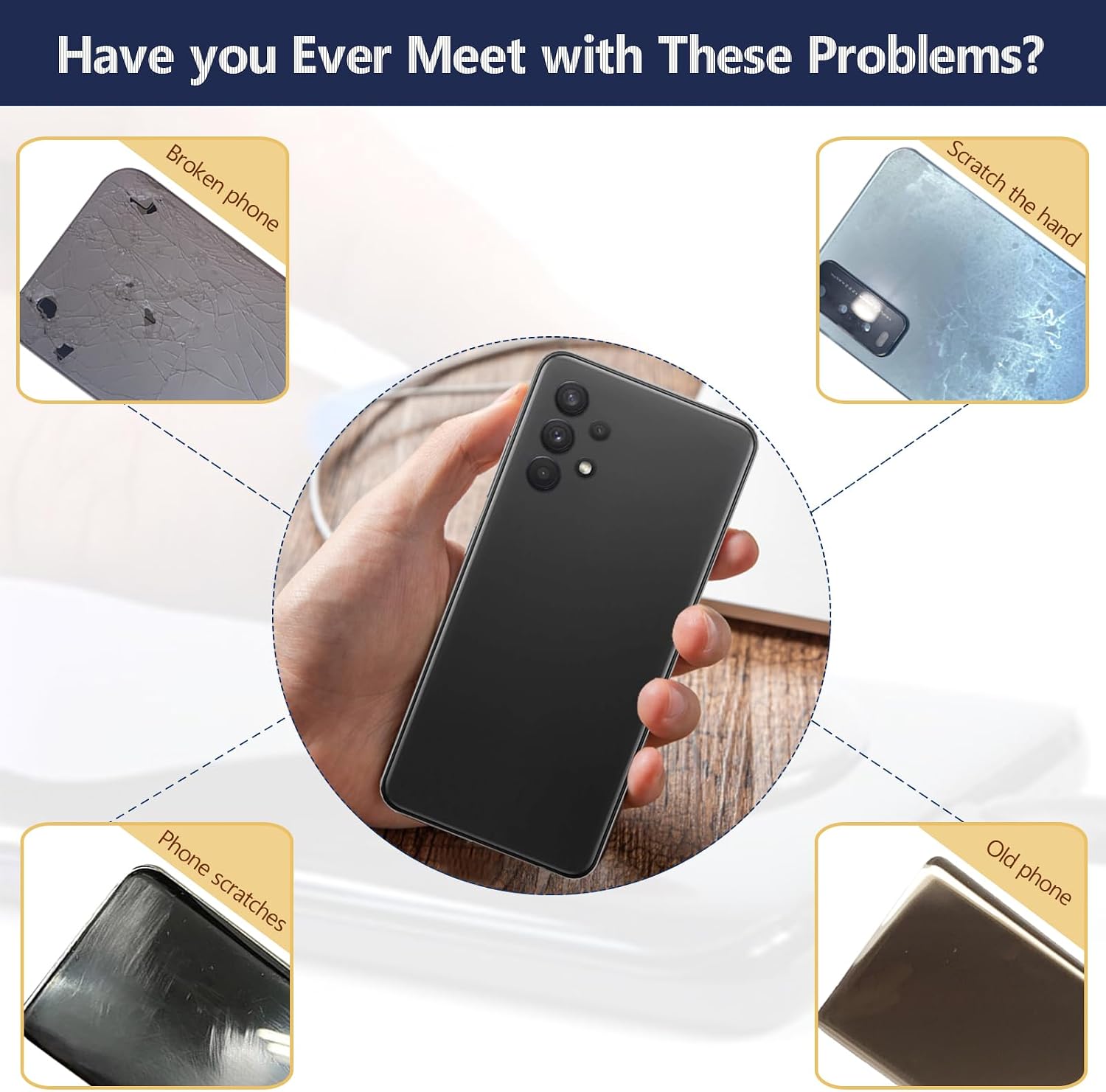 Cover for Samsung Galaxy A32 5G Back Cover Replacement for Samsung A32 5G A326U A326B Black Glass Replacement A32 5G Battery Cover Housing Door Accessories Parts(Black)