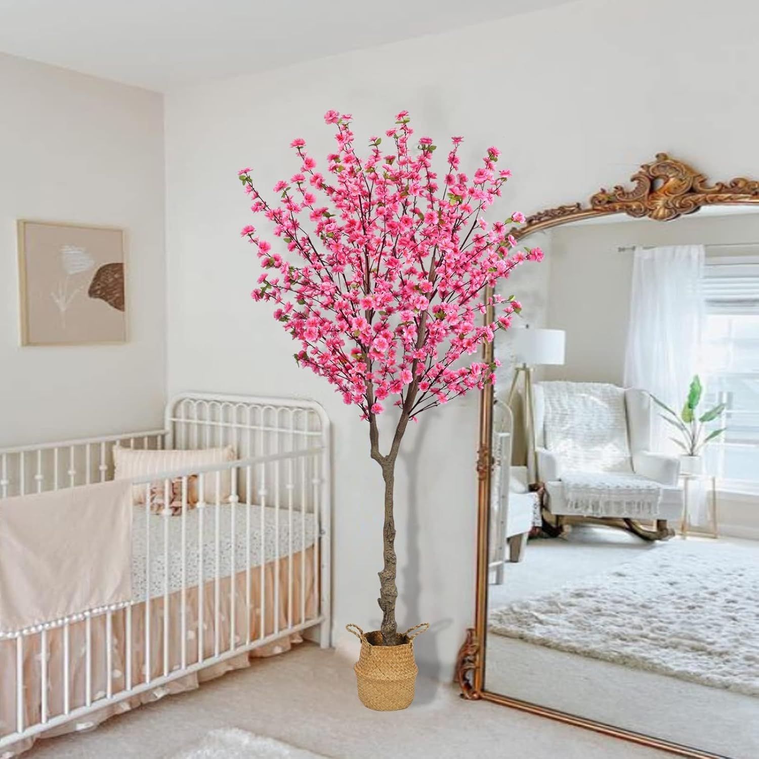 HUAESIN 6.5ft Artificial Cherry Blossom Tree with 32 Branches, Pink Silk Flowers for Home, Wedding, Party, Office Decor - Image 8