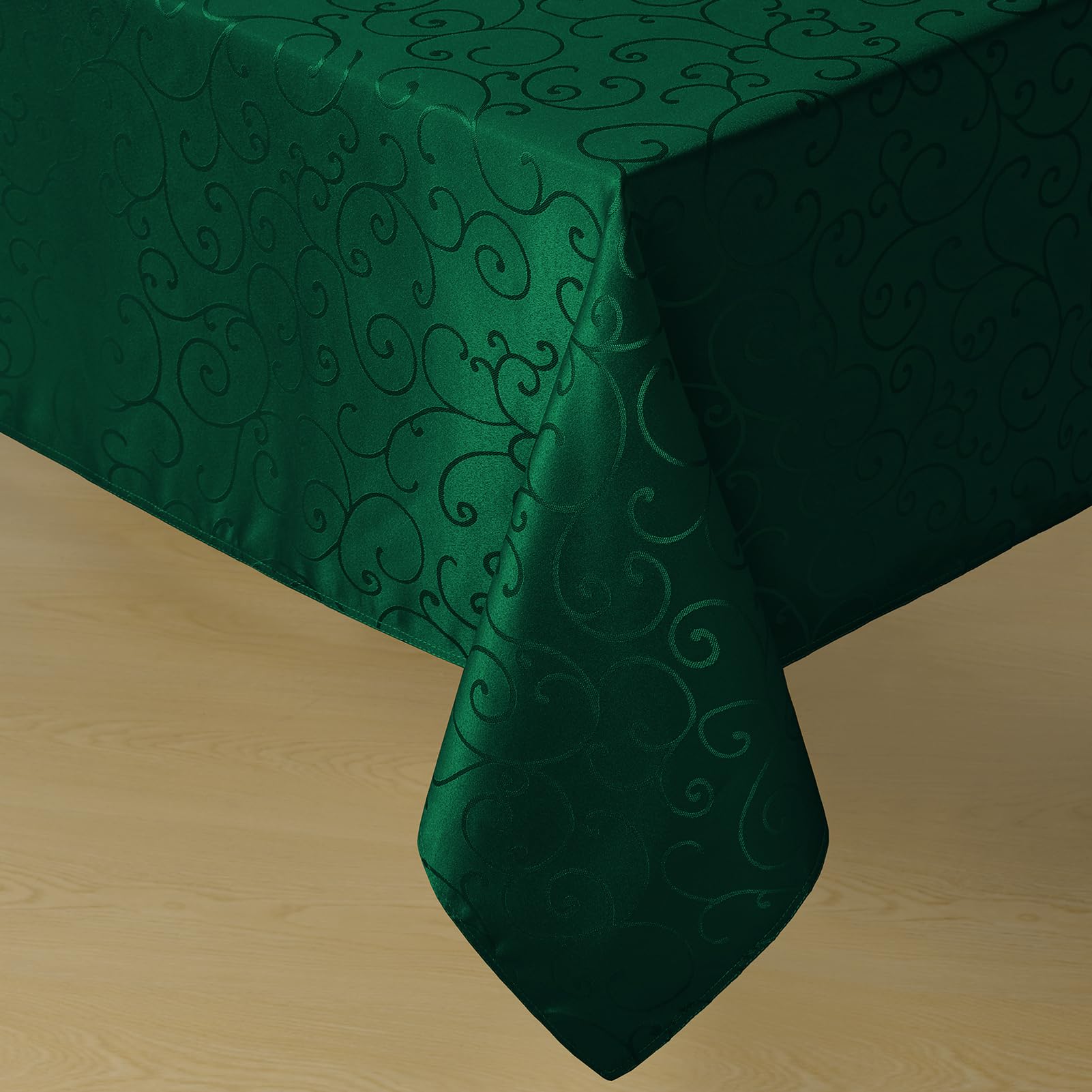 Romanstile Green Christmas Jacquard Rectangle Tablecloth, 60 x 84 Inch โ image 1