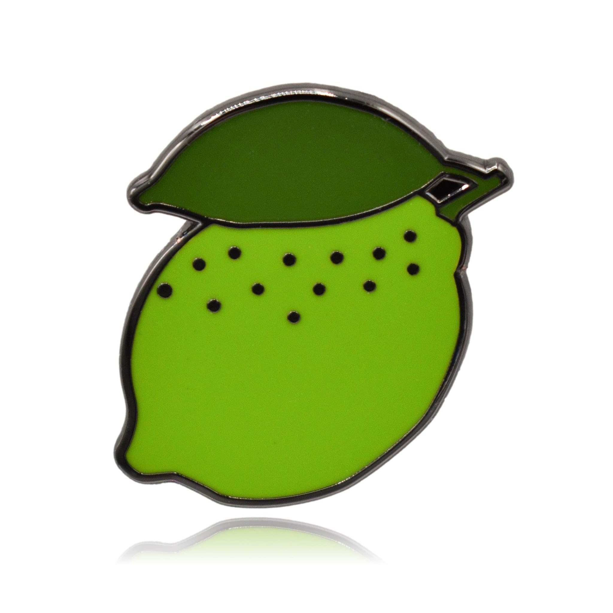 Broche en émail dur citron vert, l'idée cadeau originale pour amateur de mode