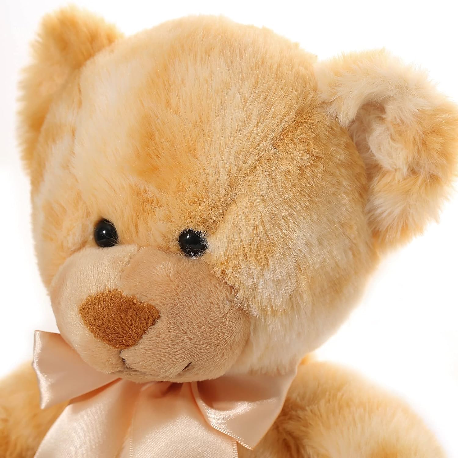WILDREAM Teddy Bear Stuffed Animal Plush with Ribbon Cravat, Shaggy Plush Stuffed Teddy Bear for Baby Kids Boys Girls, Soft First Teddy Bear Cute in Sitting Position 9.8 Inch(Honey Brown) : Toys & Games
