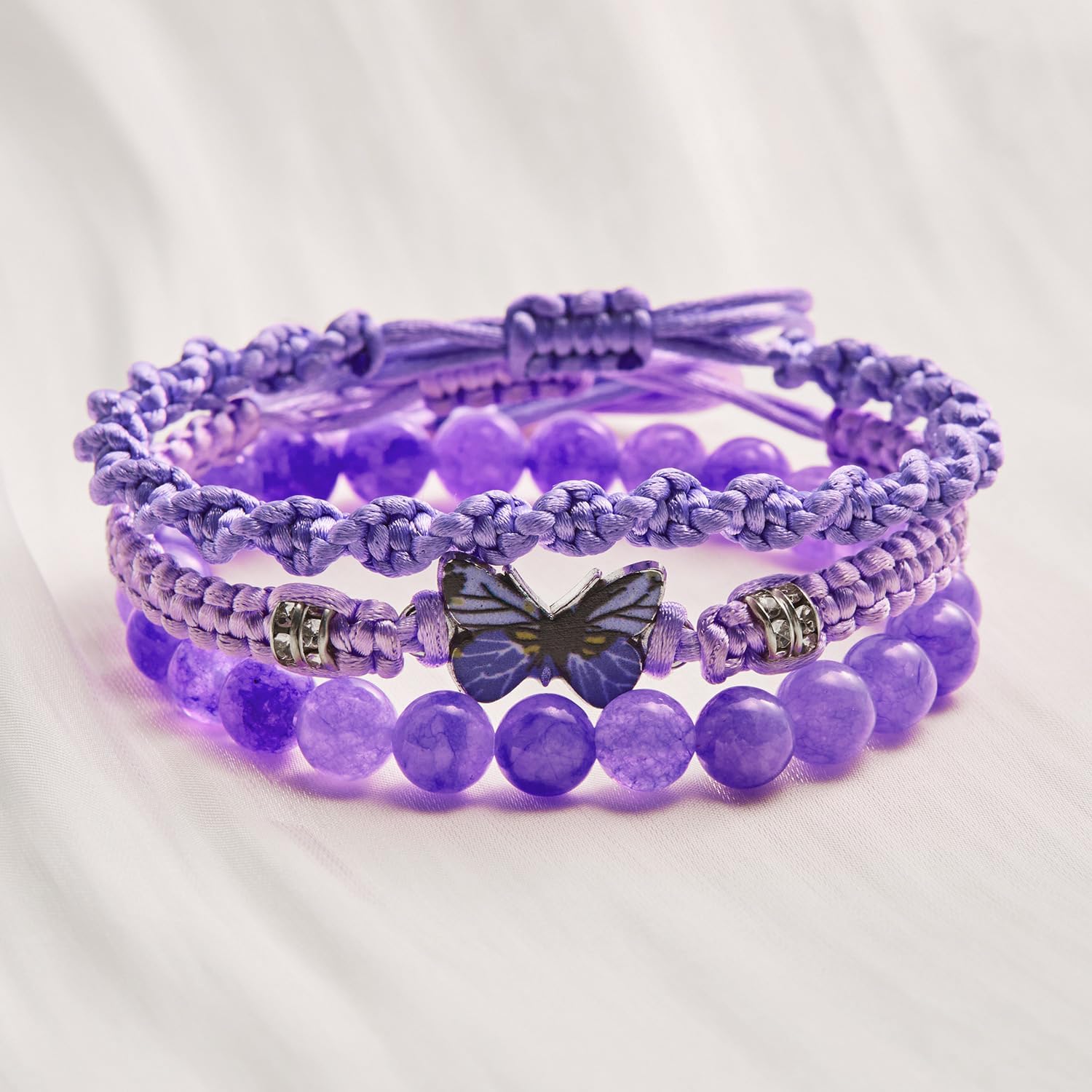 Always Believe in Yourself Butterfly Bracelet - Cute Charm Bracelets for Women, Adjustable Braided Rope, Lucky Friendship Matching Bracelet - Image 4