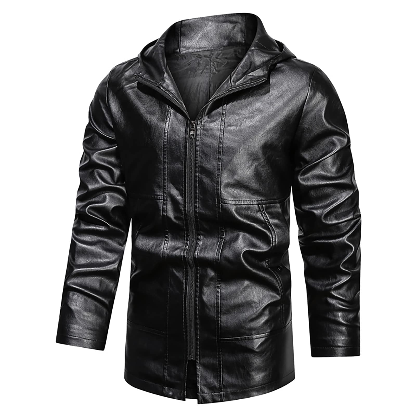 Trench Long Pour Homme En Cuir Synthétique - Style Steampunk, Imperméable, Coupe Ajustée, Pour Motard Ou Look Vintage