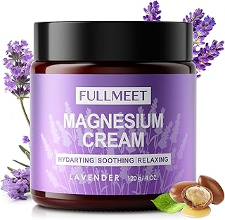 FullMeet Magnesium Cream for Sleep, Lavender Magnesium Lotion for Muscle Relaxation & Soothing Anxiety, Non-Greasy, Deep Hydration, Magnesium Body Lotion for Skin Care(4 OZ)