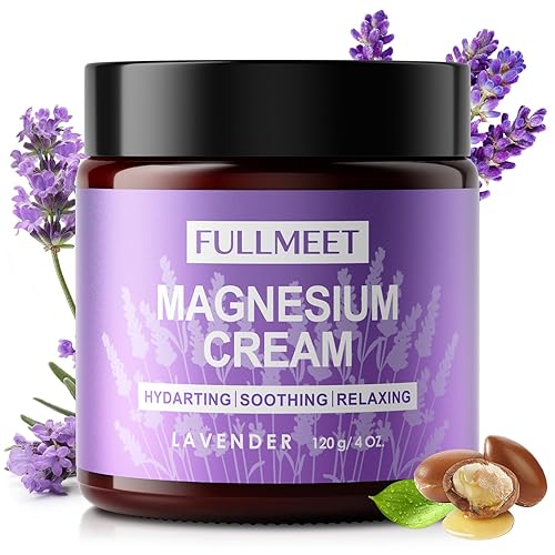 Crema de magnesio para dormir, loción de magnesio de lavanda para relajación muscular y ansiedad calmante, no grasa, hidratación profunda, loción