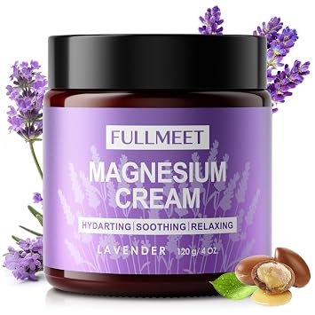 Magnesium Cream for Sleep, Lavender Magnesium Lotion for Muscle Relaxation & Soothing Anxiety, Non-Greasy, Deep Hydration, Magnesium Body Lotion for Skin Care4 OZ