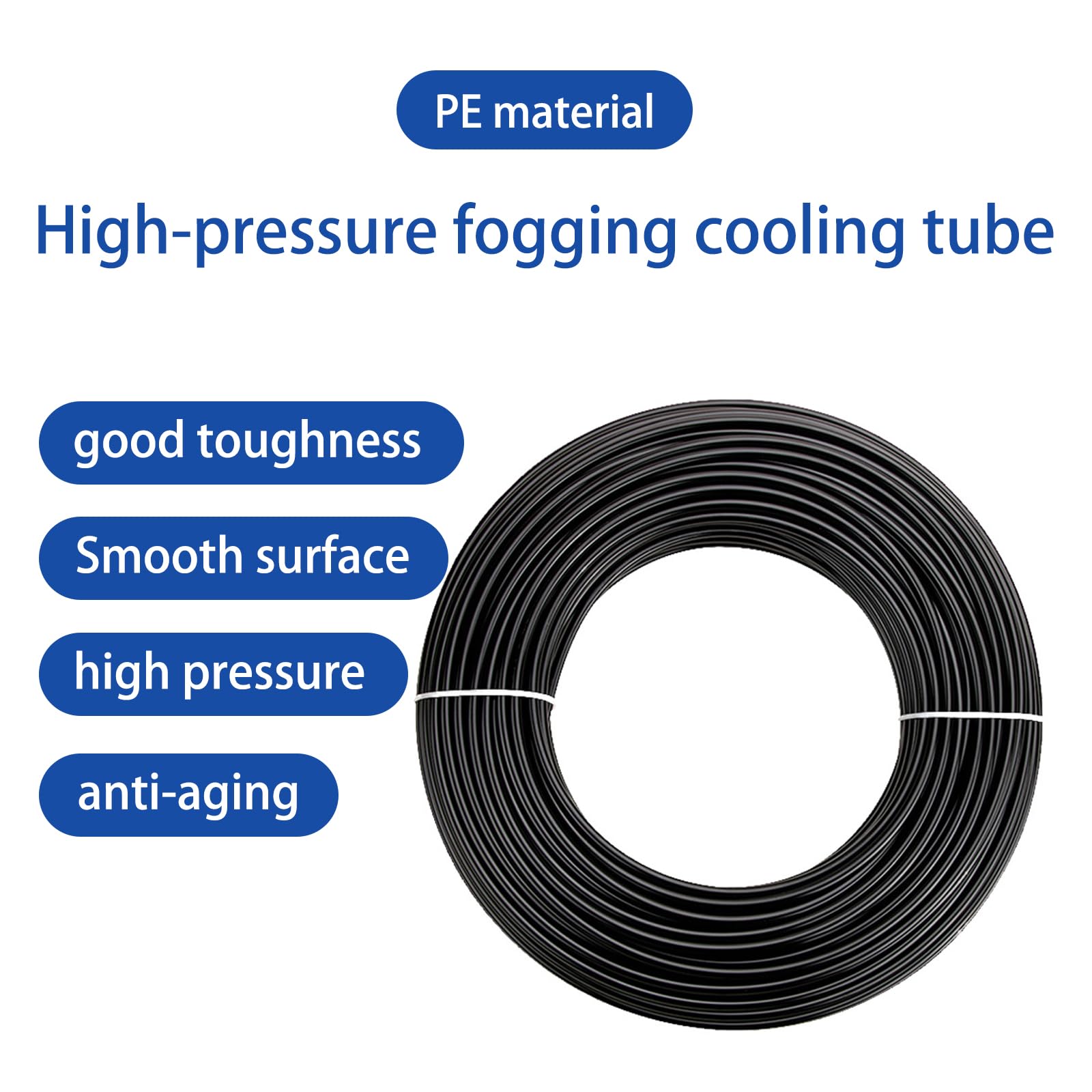 Générique Tuyau d'Arrosage Jardin : Tuyau Distribution Brut pour Irrigation Goutte-à-Goutte Petits Jardins - Compatible Systèmes Brumisation & Tubage Brumisateur Flexible 8mm(1/4in) 50m(164ft)