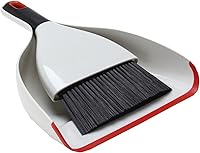 OXO Good Grips Dustpan and Brush Set - Ergonomic Whisk Broom, Easy-Clean Teeth, Compact Storage, White