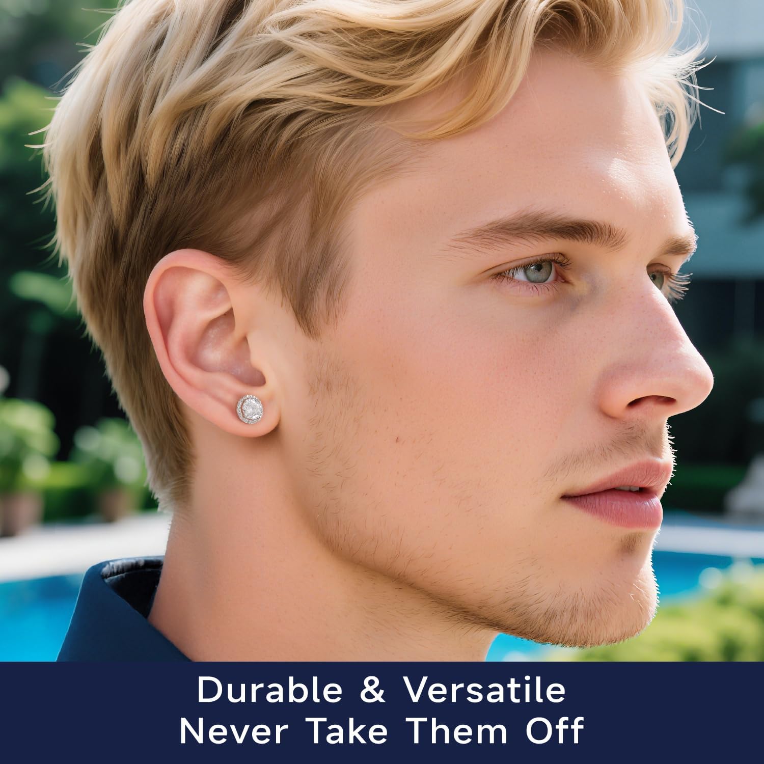 MomentWish Moissanite Earrings for Women, Gifts for Christmas, 1/2 Carat Moissanite Stud Earrings, D Color VVS1 Simulated Diamond 925 Sterling Silver Halo Earrings for Birthday Anniversary - Image 3