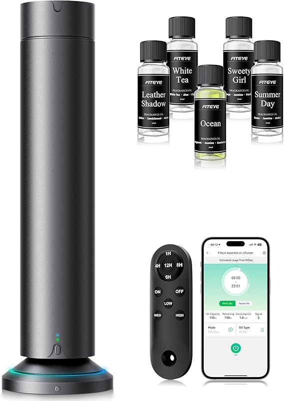 Amazon.com: Waterless Scent Diffuser Kit Include 5x20ml Essential Oils ...