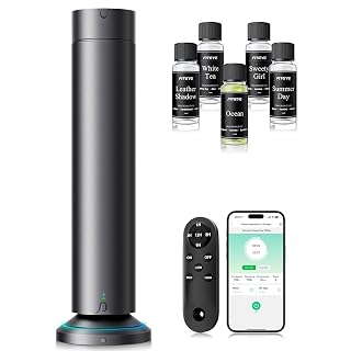 Waterless Scent Diffuser Kit Include 5x20ml Essential Oils, Essential Oil Diffuser for Home, Hotel & Office, APP&Remote Control, Quiet Operation, Pets and Kids Friendly, Max Coverage 1500 Sq Ft - Amazon product rated Grade A
